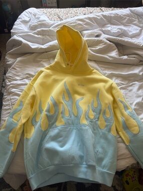Kill Crew Yellow Hoodie with Light Blue Accent